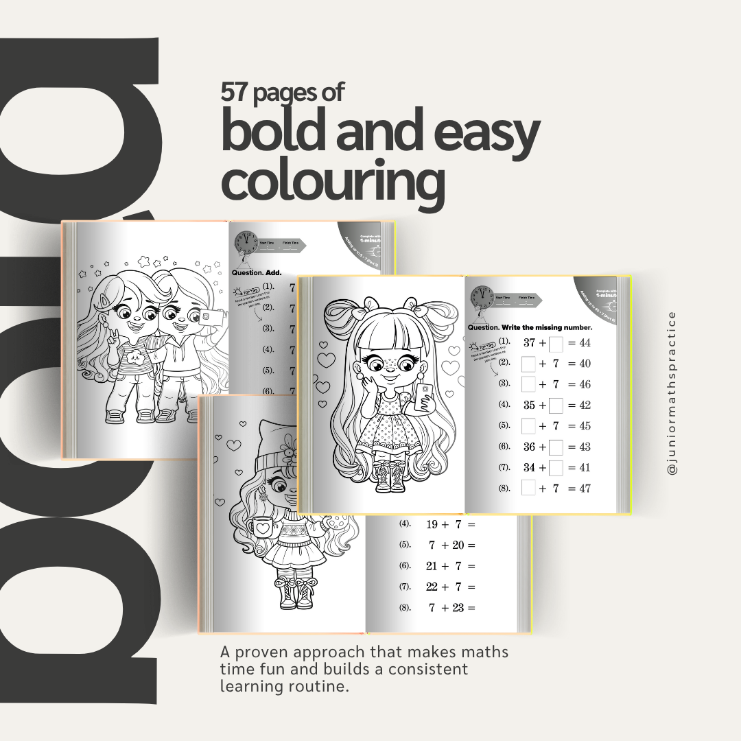Book 7 - Bold and Easy Colouring (Girls)