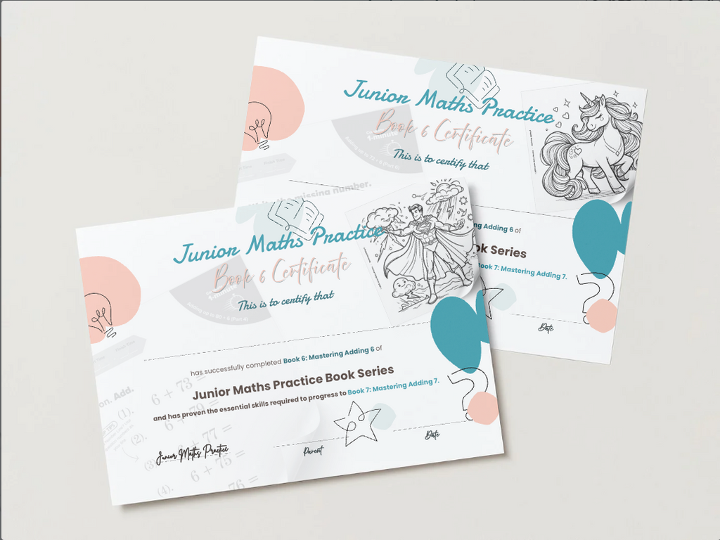 Junior Maths Practice Book 6 - Certificate Image