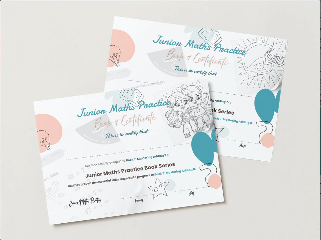 Junior Maths Practice Book 7 - Certificate Image