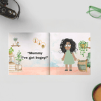 Sticky Icky Bogey Illustrated book open to two pages with text and an illustration of a child holding a basket.
